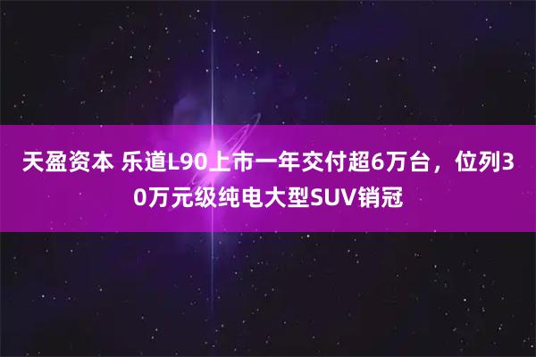 天盈资本 乐道L90上市一年交付超6万台，位列30万元级纯电大型SUV销冠